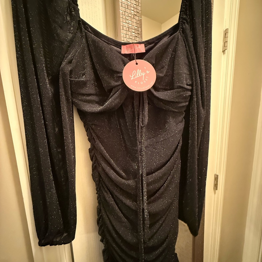 Lily Rose Black Sparkle Dress